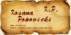 Kosana Popovicki vizit kartica